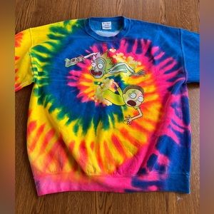 Rainbow Tye Dye Rick and Morty Sweatshirt